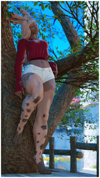 I gave her paws. This is a retroactive change to the character.